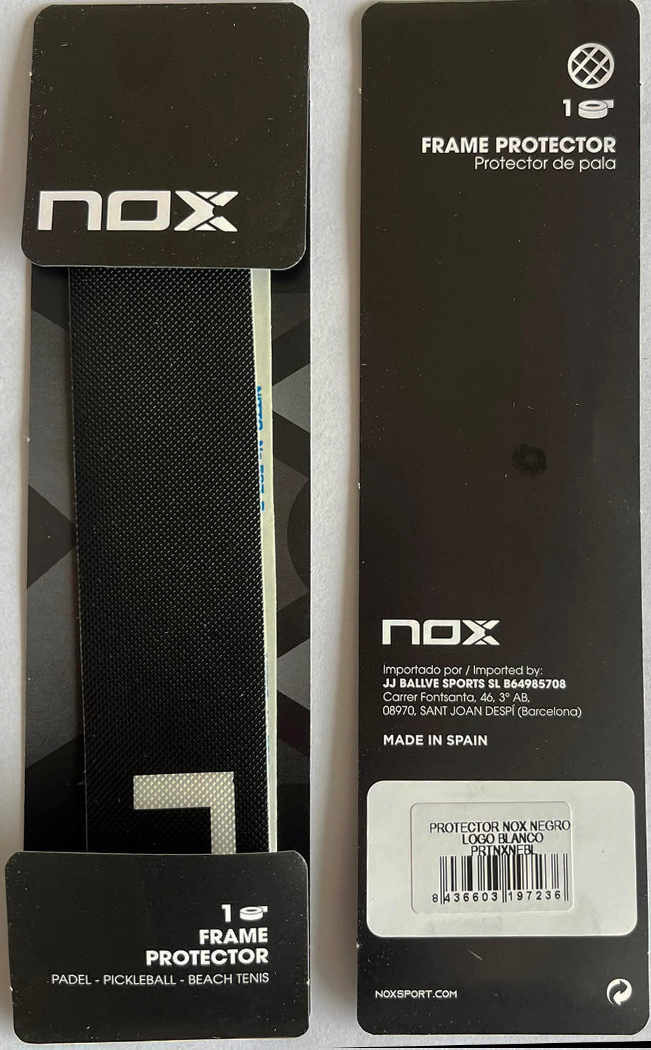 PROTECTOR DE PALA NOX - NEGRO Y TRANSPARENTE